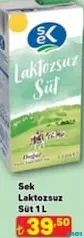 SEK LAKTOZSUZ SÜT 1 LT